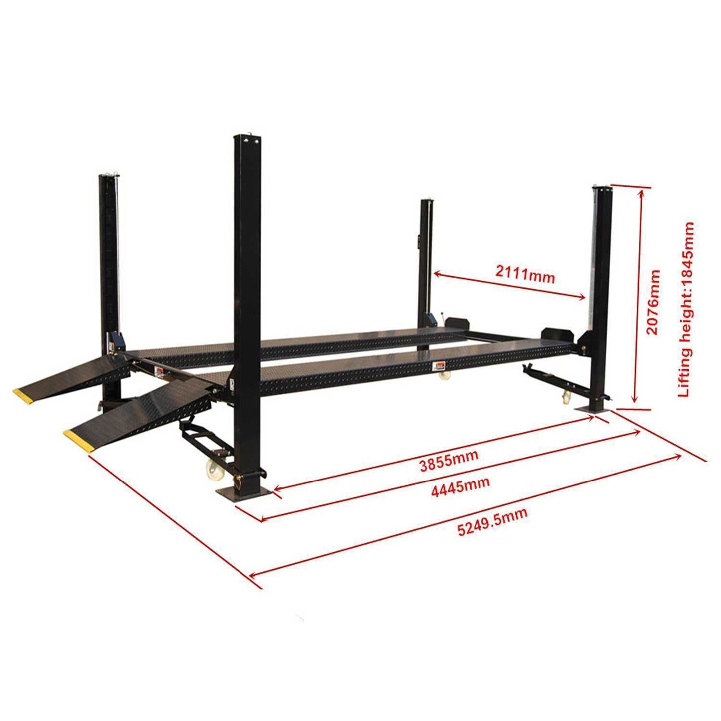 XK P407A 8000 LB 4-Post Heavy Duty Portable Storage Car Lift Auto Hoist--Movable